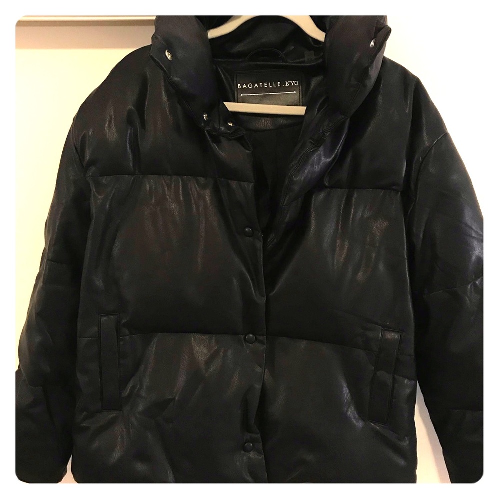 Bagatelle NYC Oversized Leather-look Puffer Jacket